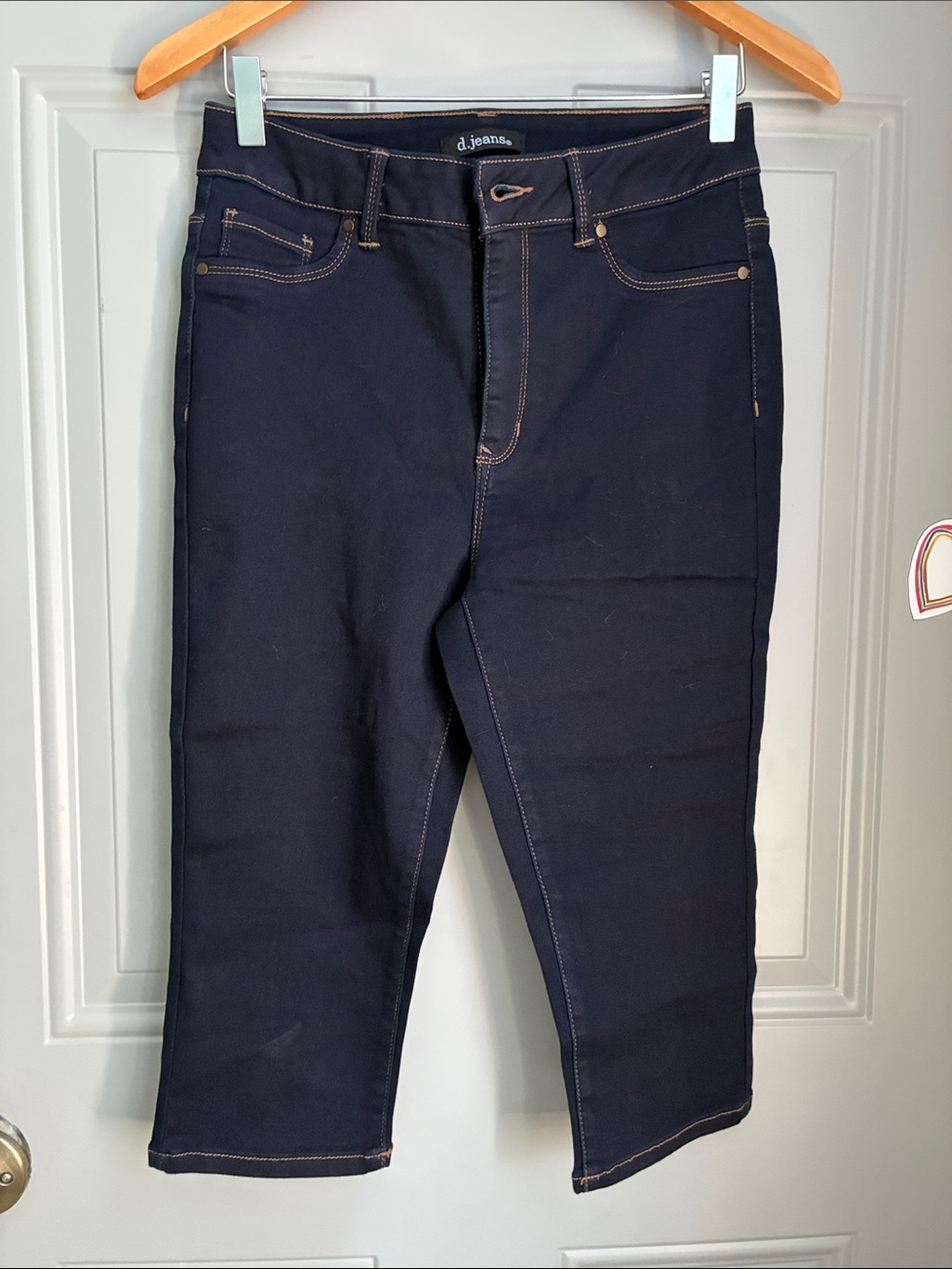 d. jeans Navy Crop Stretch Capri Jeans